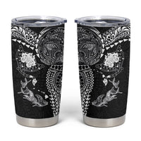 Hawaiian Manta Ray Tribal Tumbler Cup Polynesian Art Motifs Black Color LT03 Black - Polynesian Pride