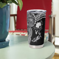 Hawaiian Manta Ray Tribal Tumbler Cup Polynesian Art Motifs Black Color LT03 - Polynesian Pride