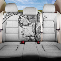 Hawaiian Manta Ray Tribal Back Car Seat Cover Polynesian Art Motifs White Color LT03 One Size White - Polynesian Pride