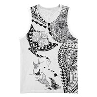 Hawaiian Manta Ray Tribal Basketball Jersey Polynesian Art Motifs White Color LT03 Unisex White - Polynesian Pride