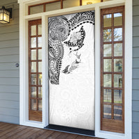 Hawaiian Manta Ray Tribal Door Cover Polynesian Art Motifs White Color LT03 - Polynesian Pride