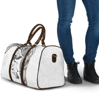 Hawaiian Manta Ray Tribal Travel Bag Polynesian Art Motifs White Color