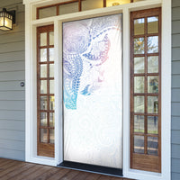 Hawaiian Manta Ray Tribal Door Cover Polynesian Art Motifs Sweet Pastel LT03 - Polynesian Pride