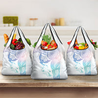 Hawaiian Manta Ray Tribal Grocery Bag Polynesian Art Motifs Sweet Pastel LT03 3-pack One Size Multicolor - Polynesian Pride