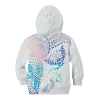 Hawaiian Manta Ray Tribal Kid Hoodie Polynesian Art Motifs Sweet Pastel LT03 - Polynesian Pride