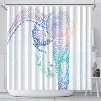 Hawaiian Manta Ray Tribal Shower Curtain Polynesian Art Motifs Sweet Pastel LT03 - Polynesian Pride