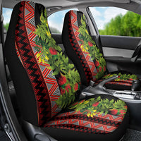 Maori Tukutuku Car Seat Cover with Ferns Pohutukawa and Kowhai Tribal Moko Patterns
