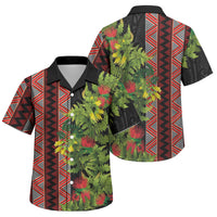 Maori Tukutuku Family Matching Puletasi and Hawaiian Shirt with Ferns Pohutukawa and Kowhai Tribal Moko Patterns