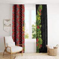 Maori Tukutuku Window Curtain with Ferns Pohutukawa and Kowhai Tribal Moko Patterns