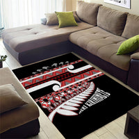 New Zealand Christmas Area Rug Funny Santa Claus Haka Dance with Tukutuku