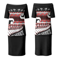 New Zealand Christmas Couples Matching Puletasi and Hawaiian Shirt Funny Santa Claus Haka Dance with Tukutuku