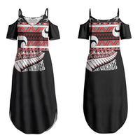 New Zealand Christmas Couples Matching Summer Maxi Dress and Hawaiian Shirt Funny Santa Claus Haka Dance with Tukutuku