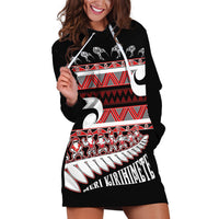 New Zealand Christmas Hoodie Dress Funny Santa Claus Haka Dance with Tukutuku