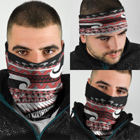 New Zealand Christmas Neck Gaiter Funny Santa Claus Haka Dance with Tukutuku