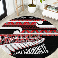 New Zealand Christmas Round Carpet Funny Santa Claus Haka Dance with Tukutuku