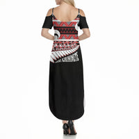 New Zealand Christmas Summer Maxi Dress Funny Santa Claus Haka Dance with Tukutuku