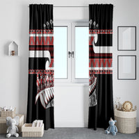 New Zealand Christmas Window Curtain Funny Santa Claus Haka Dance with Tukutuku