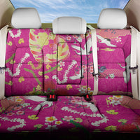 Hawaiian and Japanese Culture Together Back Car Seat Cover Kakau Tribal Pattern and Irezumi Art Pink Color