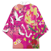 Hawaiian and Japanese Culture Together Kimono Kakau Tribal Pattern and Irezumi Art Pink Color