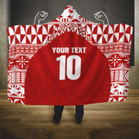 Custom Tonga Football Ngatu Tribal Tattoo Hooded Blanket