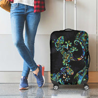 New Zealand Gecko Maori Art Tattoo Luggage Cover Silver Fern and Paua Shell Mode