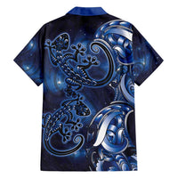New Zealand Gecko Maori Art Tattoo Family Matching Long Sleeve Bodycon Dress and Hawaiian Shirt Matariki Mode LT03 - Polynesian Pride