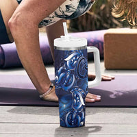 New Zealand Gecko Maori Art Tattoo Tumbler With Handle Matariki Mode LT03 - Polynesian Pride
