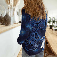 New Zealand Gecko Maori Art Tattoo Women Casual Shirt Matariki Mode LT03 - Polynesian Pride