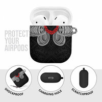 Samoan Traditional Art Tattoos AirPods Case Tatau Tribal Motifs with Ula Fala Black - Polynesian Pride