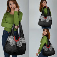 Samoan Traditional Art Tattoos Grocery Bag Tatau Tribal Motifs with Ula Fala Black - Polynesian Pride