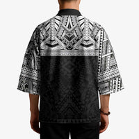 Samoan Traditional Art Tattoos Kimono Tatau Tribal Motifs with Ula Fala Black - Polynesian Pride