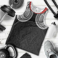 Samoan Traditional Art Tattoos Men Tank Top Tatau Tribal Motifs with Ula Fala Black - Polynesian Pride