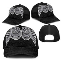 Samoan Traditional Art Tattoos Mesh Trucker Cap Tatau Tribal Motifs with Ula Fala Black LT03 - Polynesian Pride