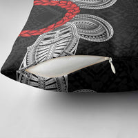Samoan Traditional Art Tattoos Pillow Cover Tatau Tribal Motifs with Ula Fala Black - Polynesian Pride
