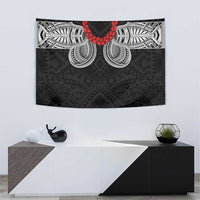 Samoan Traditional Art Tattoos Tapestry Tatau Tribal Motifs with Ula Fala Black LT03 - Polynesian Pride