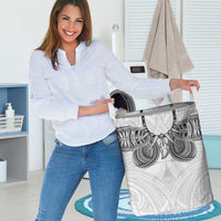Samoan Traditional Art Tattoos Laundry Basket Tatau Tribal Motifs with Ula Nifo White LT03 - Polynesian Pride