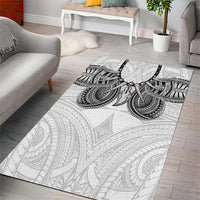 Samoan Traditional Art Tattoos Area Rug Tatau Tribal Motifs with Ula Nifo White LT03 - Polynesian Pride