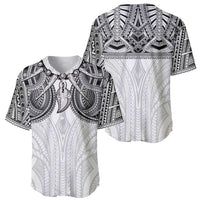 Samoan Traditional Art Tattoos Baseball Jersey Tatau Tribal Motifs with Ula Nifo White LT03 - Polynesian Pride
