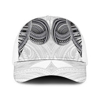 Samoan Traditional Art Tattoos Baseball Net Cap Tatau Tribal Motifs with Ula Nifo White LT03 One Size White White - Polynesian Pride