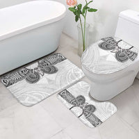Samoan Traditional Art Tattoos Bathroom Set Tatau Tribal Motifs with Ula Nifo White - Polynesian Pride