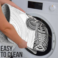 Samoan Traditional Art Tattoos Bathroom Set Tatau Tribal Motifs with Ula Nifo White - Polynesian Pride