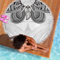 Samoan Traditional Art Tattoos Beach Blanket Tatau Tribal Motifs with Ula Nifo White LT03 - Polynesian Pride