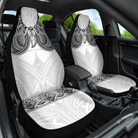 Samoan Traditional Art Tattoos Car Seat Cover Tatau Tribal Motifs with Ula Nifo White - Polynesian Pride