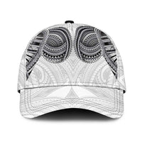 Samoan Traditional Art Tattoos Classic Cap Tatau Tribal Motifs with Ula Nifo White LT03 Universal Fit White - Polynesian Pride
