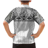 Samoan Traditional Art Tattoos Family Matching Mermaid Dress and Hawaiian Shirt Tatau Tribal Motifs with Ula Nifo White LT03 - Polynesian Pride