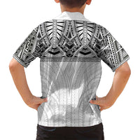 Samoan Traditional Art Tattoos Family Matching Tank Maxi Dress and Hawaiian Shirt Tatau Tribal Motifs with Ula Nifo White LT03 - Polynesian Pride