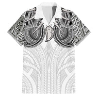 Samoan Traditional Art Tattoos Hawaiian Shirt Tatau Tribal Motifs with Ula Nifo White - Polynesian Pride