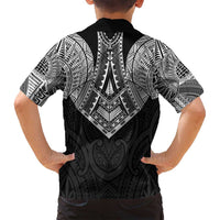 Samoan Traditional Art Tattoos Family Matching Long Sleeve Bodycon Dress and Hawaiian Shirt Tatau Roman Reigns Black Color - Polynesian Pride