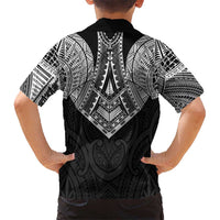 Samoan Traditional Art Tattoos Family Matching Puletasi and Hawaiian Shirt Tatau Roman Reigns Black Color LT03 - Polynesian Pride