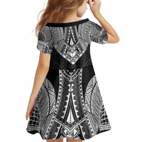 Samoan Traditional Art Tattoos Family Matching Summer Maxi Dress and Hawaiian Shirt Tatau Roman Reigns Black Color LT03 - Polynesian Pride